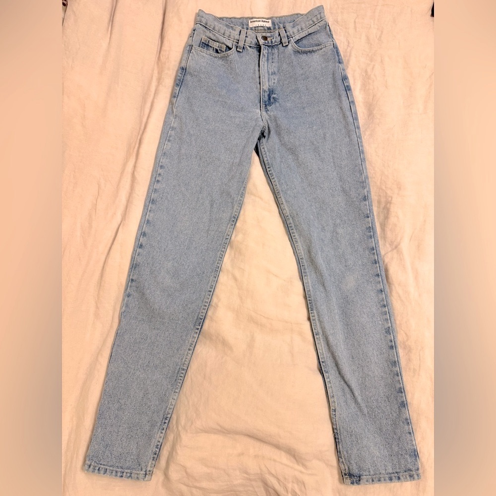 American Apparel high waist light wash denim jeans. Size 27.